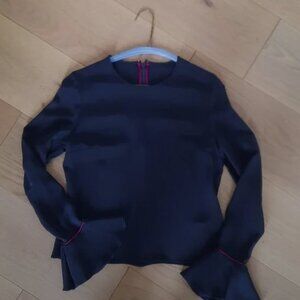 Roksanda Silk Navy Top Made in Italy Size Small